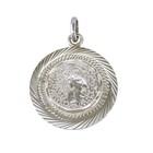 Vintage Sterling Silver 925 Mexico Aztec Warrior Coin Medallion Pendant