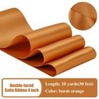 Burnt Orange Thick Satin Ribbon Wedding Chair Sashes Crafts 4 Inch 10 Yards