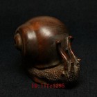 2 4 Inch Hand Carved Boxwood Wood Snail Figurine Statue Netsuke Table Decoration