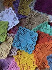 Lot Of 70 - 4 Inches Handmade Granny Squares - Unattached Crochet Granny Motifs