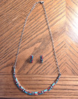 Native American Sterling Multi-stone Turquoise Inlay Necklace   Earrings Set