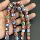 Vintage Venetian Trade Old African Glass Layer Chevron Beads Strand Necklace