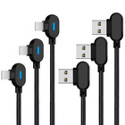 1 3pack 90 Degree Fast Charger Cable Right Angle For Iphone 14 13 12 11 Xr 8 7 6
