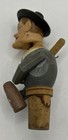Vintage Carved Wood Mechanical Wine Stopper 
