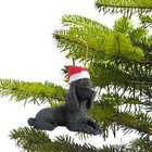 Sandicast Christmas Ornament  Black  xso12103  Poodle - Santa Hat