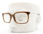 Prada Eyeglasses Glasses Brown Horn   Silver 53-19-145 W case