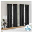 4 Pack Black Blackout Curtain Panels 28x84  Room Darkening