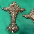 Three  3  Antique Cast Brass Arm Parts Chandelier Pan Ceiling Light Art Deco