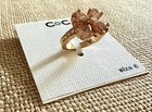 Vintage New    Cbc Gold-tone Ring Flower Fashion Sparkly Beautiful Size 6 Nwt