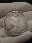 1890 Great Britain Victoria Jubilee Head Silver Crown Coin  925 Km 765