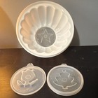 Vintage Jello Plastic Holiday Mold Set With Star  Flower  And Tree Inserts