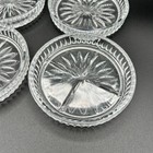 Vintage Crystal Coasters Set Of 4 Round Faceted Clear Glass Starburst 3 75 