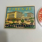 Lot Of 2 Vintage Hotel Travel Luggage Labels Italy Firenze Roma Michelangelo