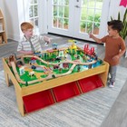 Kid s Wood Play Railway Train Table Set 120 Pc Brio Thomas   Friends Compatible