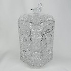 Vintage 1970s Hofbauer Crystal Biscuit Barrel   Lid The Byrdes Collection Clear
