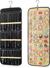 2 Pack Hanging Jewelry Organizer Storage With 48 Pockets And Hooks Dual-sided Ha