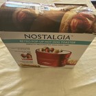 Nostalgia Retro Popup Hot Dog Toaster Red 2 Hot Dogs   Buns  Mini Tongs Open Box