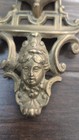 Victorian Style Ornate Brass Match Safe Wall Holder Vtg   Antique 11  Length