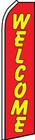 Welcome Flutter Flag Tall Curved Top Advertising Sign Feather Swooper Banner