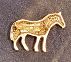 Vtg Brass Horse Pin  With 4-h Clover Emblem