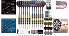 Steel Tip Darts Set 20 24 Grams Aluminum Shafts Brass Barrels Sharpener
