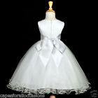 White Communion Easter Baptism Wedding Flower Girl Dress 12-18m 2 3t 4 5t 6 8 10