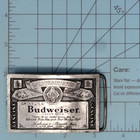 Budweiser Beer 12 Oz Label Promo Belt Buckle Vtg 70s Napoleon Empereur    cpa564