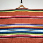 Vintage Handwoven Mexican Serape Blanket Poncho Length  42    Sleeve  25   