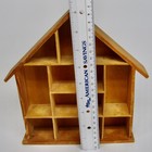 Vintage House Shaped Wooden Wood Curio Display Shelf Box 12 Spaces 9  X 8 