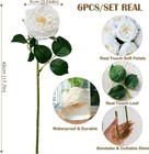 6pcs 17  Real Touch Peonies Fake Flowers For Home Decor Wedding White
