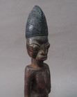 Good Old West African Tribal Art Nigerian Yoruba Oyo Female Ibeji Doll Metal Eye