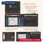 Tactical Carbon Black Men Leather Wallet Rfid Blocking Bifold 2 Id Window Pocket