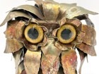 Vintage Mid Century Modern Metal Owl Sculpture Curtis Jer   Style Mcm Brutalism