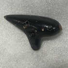 Vintage Guido Bondi 9c Ocarina 10 Hole Sweet Potato Flute Black Gold Pottery Usa