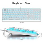 White Square Punk Gaming Keyboard 104-key Led Ice Blue Backlit Usb Wired