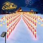 24-pack Solar Christmas Candy Cane Lights Solar Pathway Lights Xmas Decorations