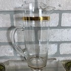 Vtg Set Of 8 Mid Century George Briard Gold Green Carrara Rock Glasses   Pitcher