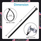 Heavy Duty Zip Ties 100 Pack 8 Inch Black Nylon Cable Ties 40lb Strength