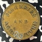 1855 Prince Edward Isl  Fisheries   Agriculture 1 Cent Token Lot t5015