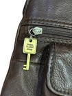 Fossil Brown Pebbled Leather Purse Shoulder Bag With Key Zipper Pull