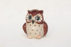 Miniature Adorable Animal Owl Bird Figurine Ceramic Handmade Collectible Gift