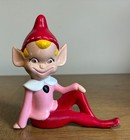 Vtg Pointed Ears Pixie Elf Ceramic Figurines X-mas Mid-century 1950s Rare Lot 2