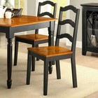 5 Piece Kitchen Dining Set Farmhouse Wood Table   4 Chairs Black   Cherry Oak