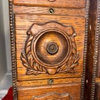 2singer Treadle Sewing Machine Cabinet Drawers W  Rack Ornate Wooden Vtg antique
