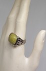 Sw Ireland Sterling Silver Green Connemara Marble Shamrock Ring Irish Clover