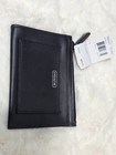 Coach Key Coin Card Case F50425 Black Zip Pouch Key Ring Nwt