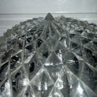 Vintage Mid Century Modern Clear Diamond Point Round Glass Ceiling Light Globe