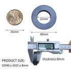 8 Pack Ferrite Ring Magnets With Hole Od40 X Id22 X 8mm Round Donut Black