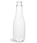 8 Oz Clear Plastic Bottles Woozy With Black Disc Caps -  bulk Packs Available 