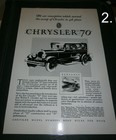 Custom Laminated Early Chrysler Advertisement  From National Geographic Magazine